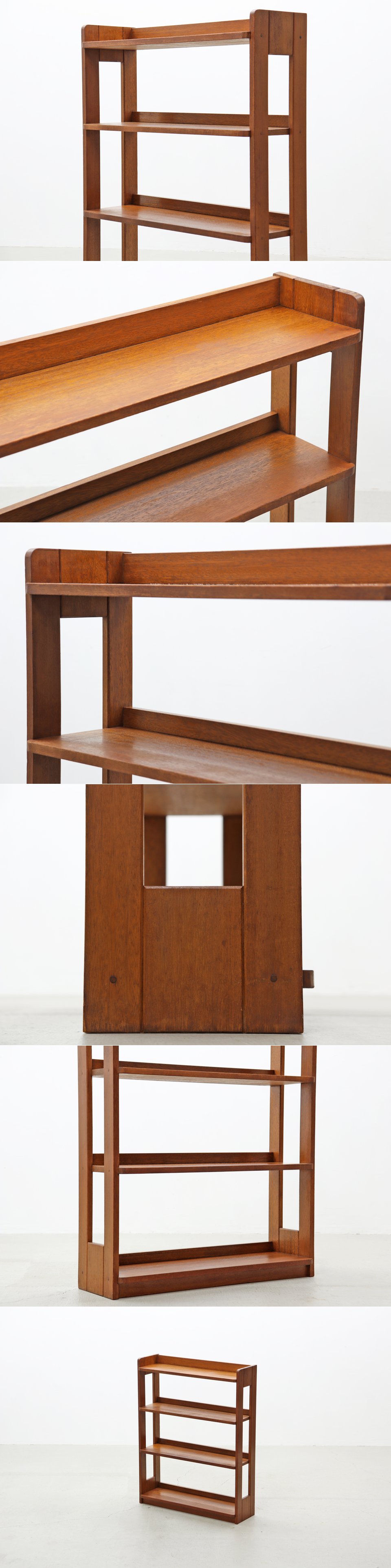 ◇レトロ ラワン 無垢材 本棚 シェルフ 飾り棚 食器棚 ラック