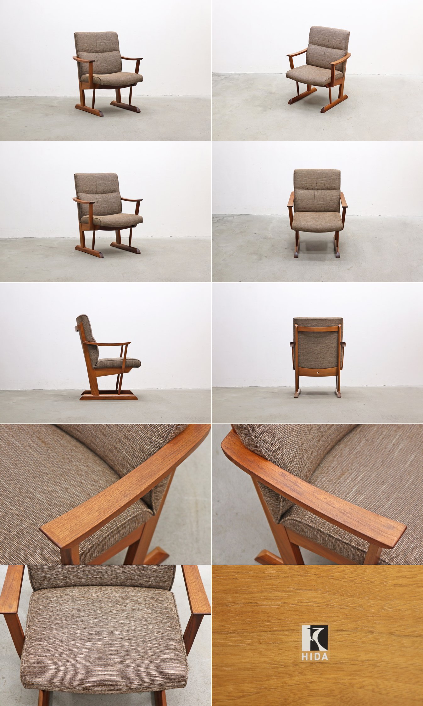 飛騨産業 HIDA キツツキ アームレスチェア⁄ダイニング ◇展示品◇ 張り