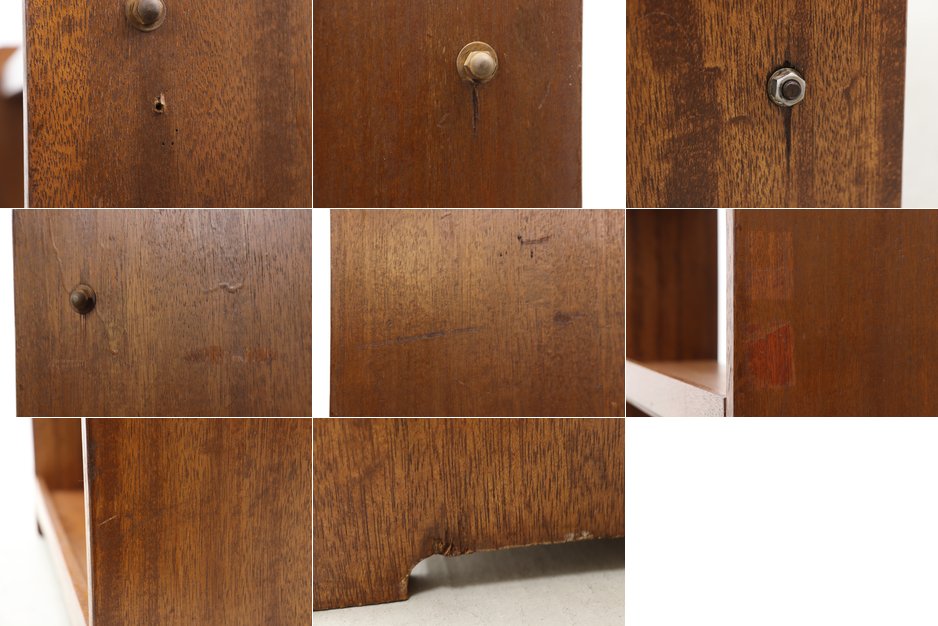 レトロ ラワン 無垢材 本棚 シェルフ 飾り棚 食器棚 ヴィンテージ