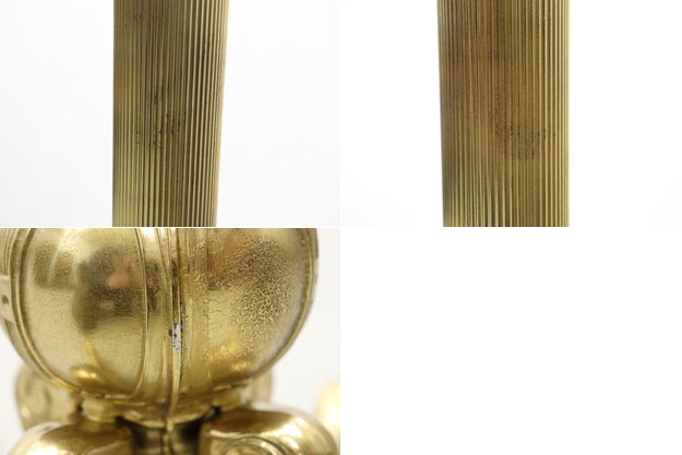 ◆イタリア製 真鍮 クラシカル コートハンガー スタンド 帽子掛け ゴールド/ヴィンテージアンティーク英国洋館サロン店舗什器/OBT13037◆