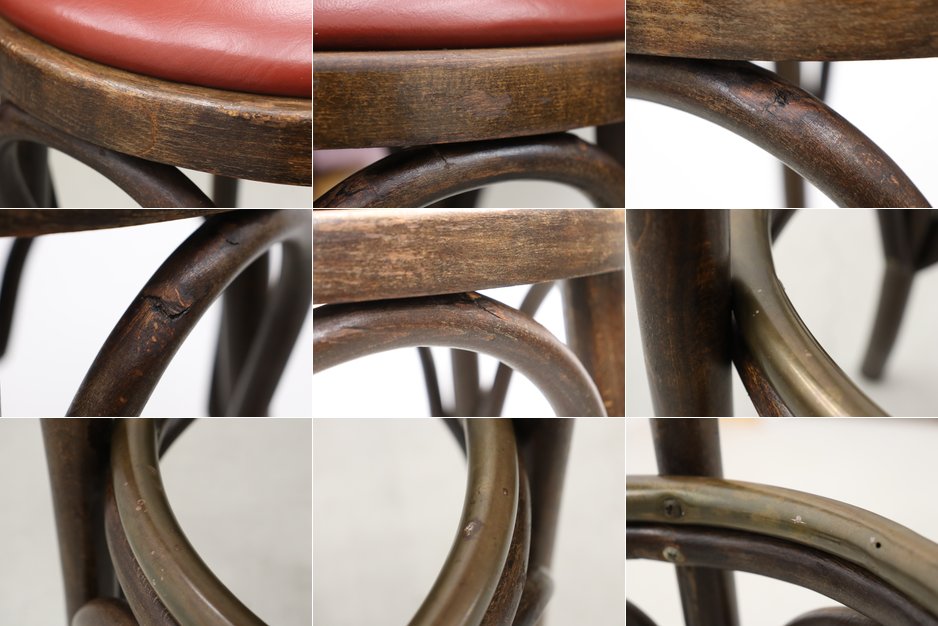 ◆在庫2脚 クラシカル ビーチ材 ハイスツール カウンター バー チェア 1脚/ヴィンテージアンティーク英国東欧レトロ店舗什器/OCT65020◆