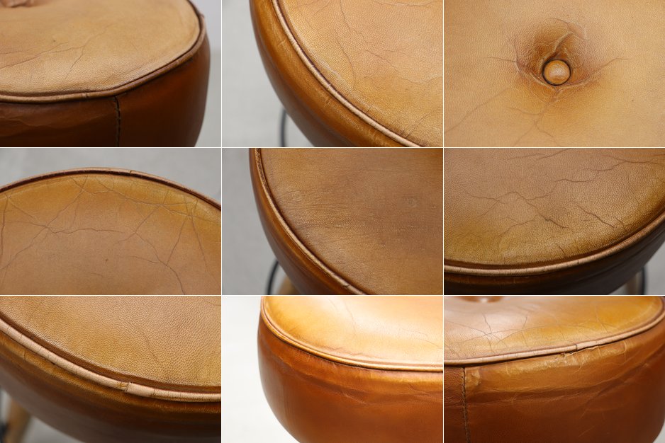 ◆在庫4脚 LIFE FURNITURE ライフファニチャー SF LEATHER HIGH STOOL 本革 レザー カウンタースツール チェア 1脚/ヴィンテージアクメ/◆