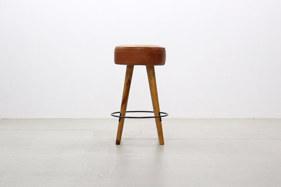 ◆在庫4脚 LIFE FURNITURE ライフファニチャー SF LEATHER HIGH STOOL 本革 レザー カウンタースツール チェア 1脚/ヴィンテージアクメ/◆