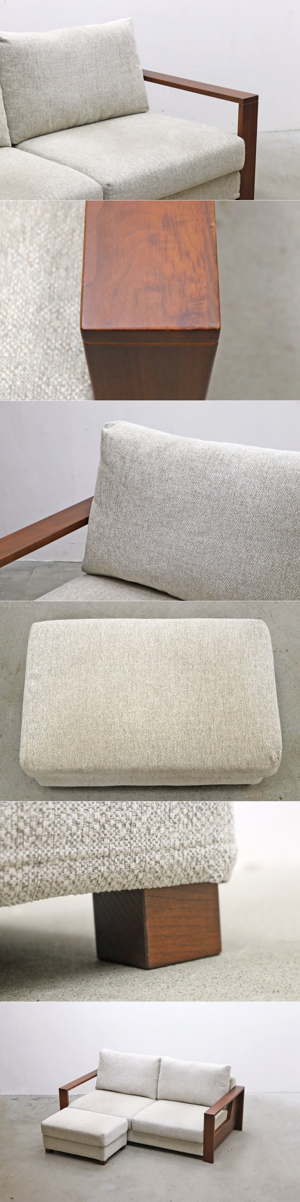 ◆KEYUCA ケユカ ウォールナット 2P ソファ オットマン セット ナチュラル モダン/北欧アクタスウニコIDCカリモク柏/ODT02012◆